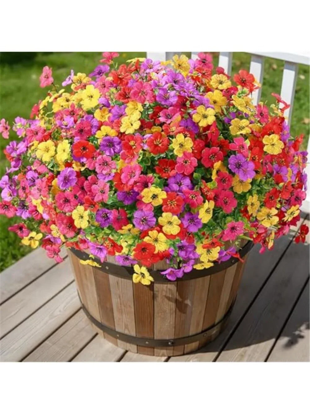 24 Bundles Artificial Daisy Flowers UV Resistant Silk Fake Plants Outdoor Decor